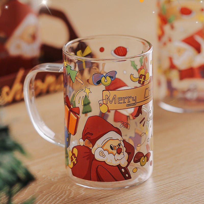 2024 Christmas Gift High Beauty Creative Cup Christmas Snowman Glass Cup High Temperature Resistant - My Store