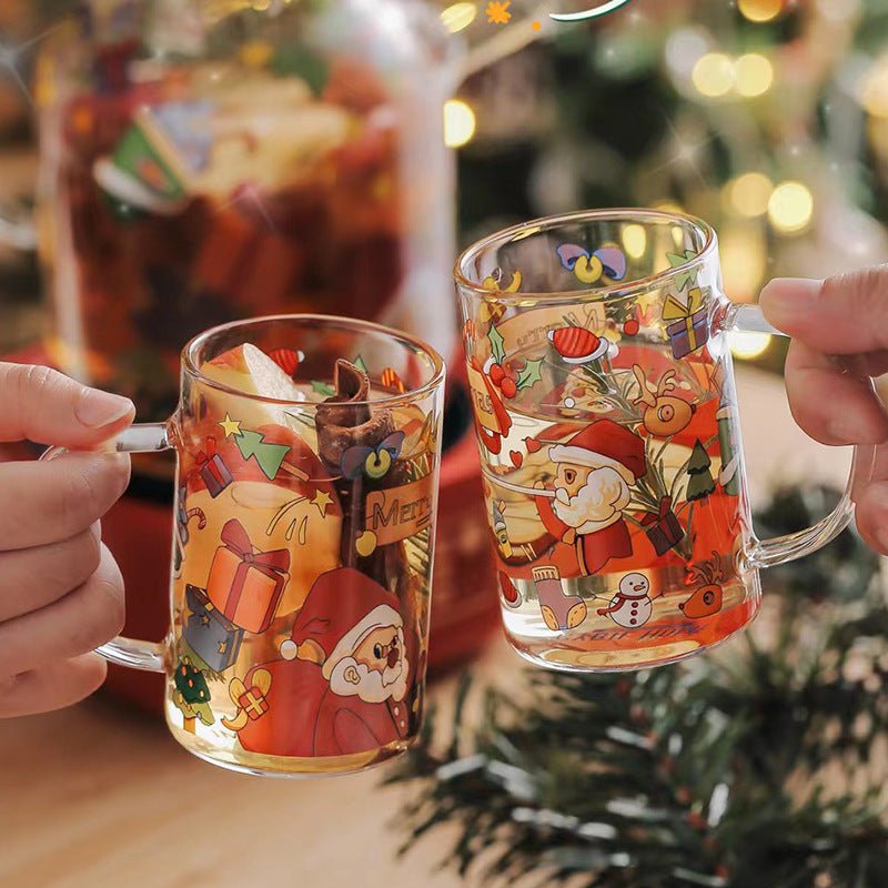 2024 Christmas Gift High Beauty Creative Cup Christmas Snowman Glass Cup High Temperature Resistant - My Store