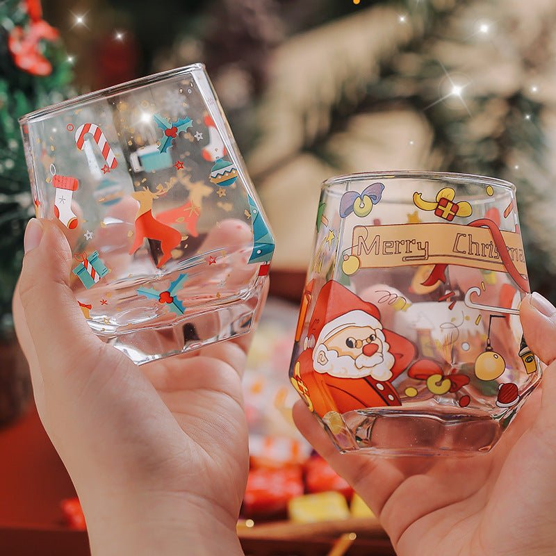 2024 Christmas Gift High Beauty Creative Cup Christmas Snowman Glass Cup High Temperature Resistant - My Store