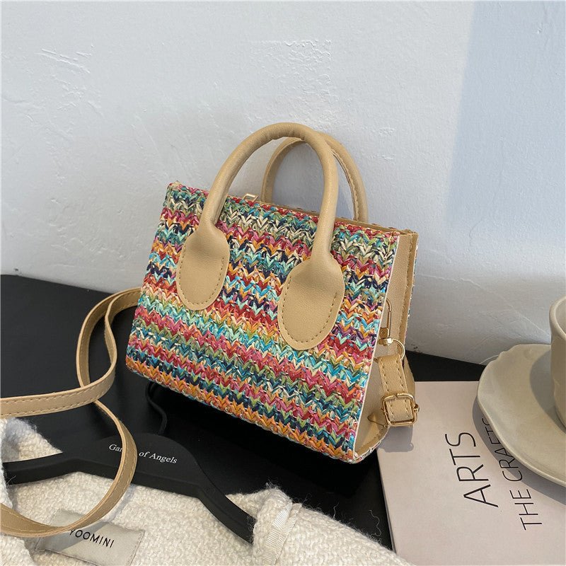 Colorful Woven Hand - held Casual Messenger Small Square Bag - My Store