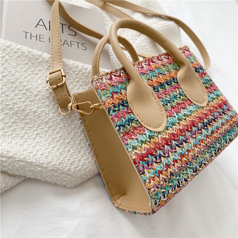 Colorful Woven Hand - held Casual Messenger Small Square Bag - My Store