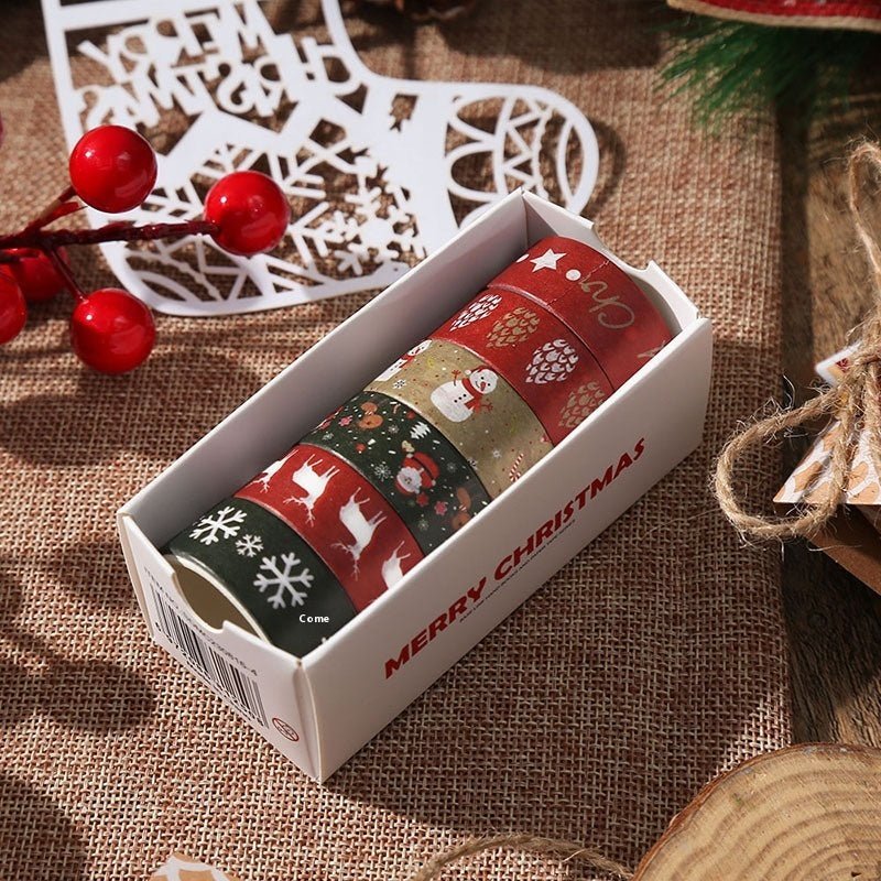 Creative Christmas Gift And Paper Adhesive Tape Journal Tape Christmas Decoration Material Cute Christmas Tape - My Store