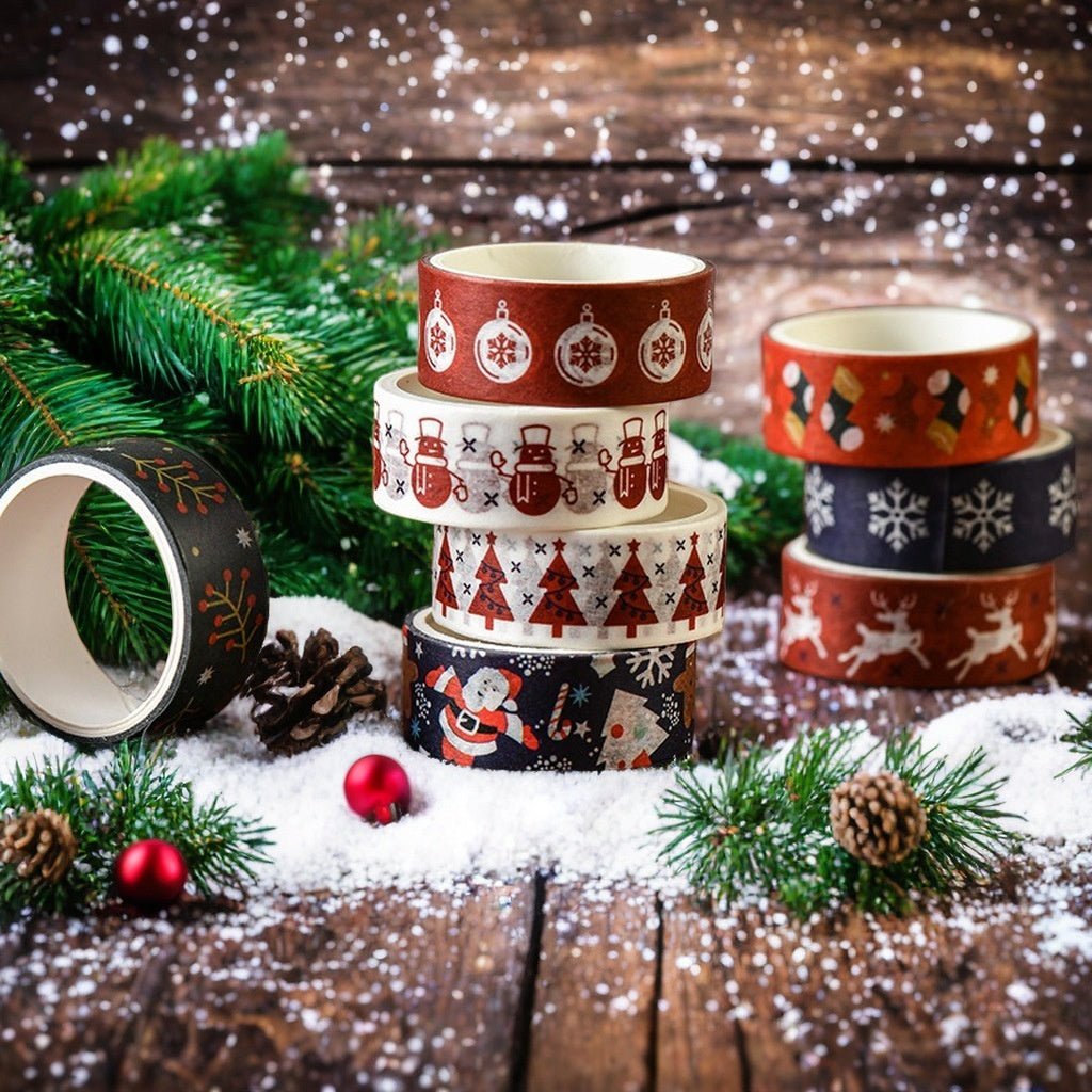 Creative Christmas Gift And Paper Adhesive Tape Journal Tape Christmas Decoration Material Cute Christmas Tape - My Store