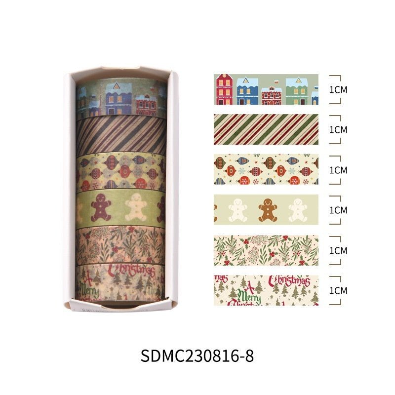 Creative Christmas Gift And Paper Adhesive Tape Journal Tape Christmas Decoration Material Cute Christmas Tape - My Store