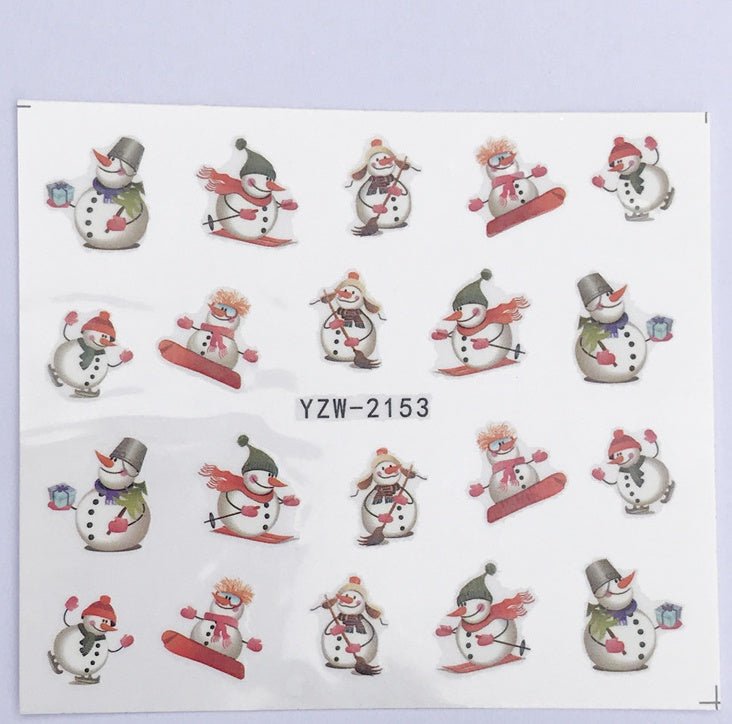 Explosion models Christmas series water transfer nail stickers nail stickers full stickers nail jewelry watermark stickers - My Store