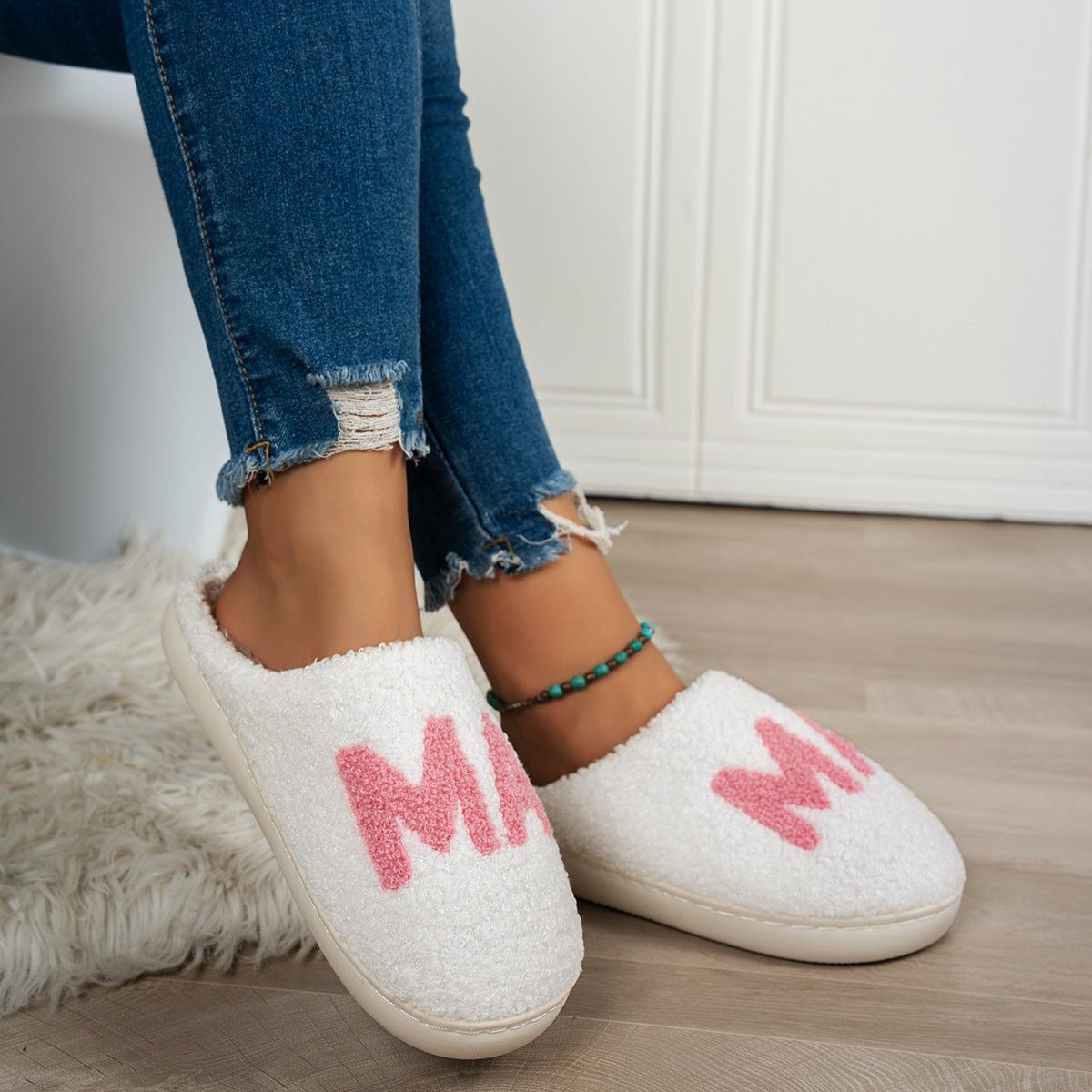 MAMA Christmas Gift Plush Cotton Slippers - My Store