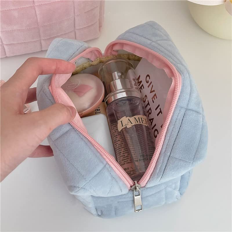 Plush Makeup Bag Checkered Cosmetic Bag Cosmetic Travel Bag Large Zipper Travel Toiletry Bag Portable Multi Functional Capacity Bag Cute Makeup Brushes Storage Bag For Women - My Store