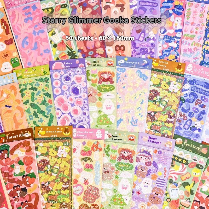 Stickers Cute Laser Journal Stickers PVC Waterproof Notebook Stickers DIY Stickers Suit - My Store