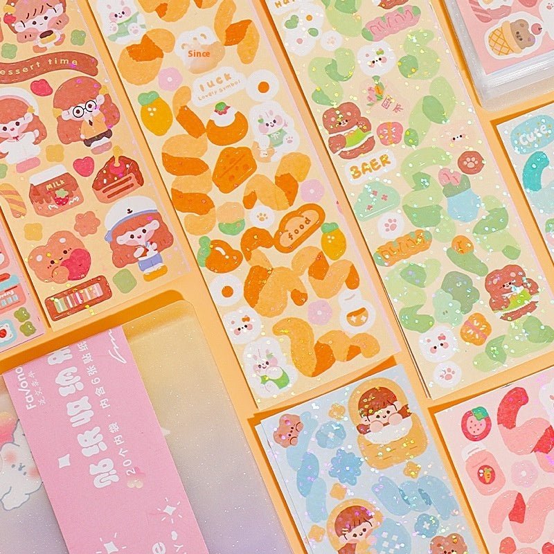 Stickers Cute Laser Journal Stickers PVC Waterproof Notebook Stickers DIY Stickers Suit - My Store